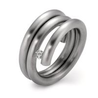 Fingerring Edelstahl Zirkonia
