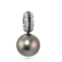 Anhänger 750/18 K Weissgold Diamant