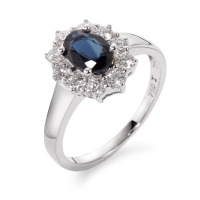 Fingerring 750/18 K Weissgold Saphir
