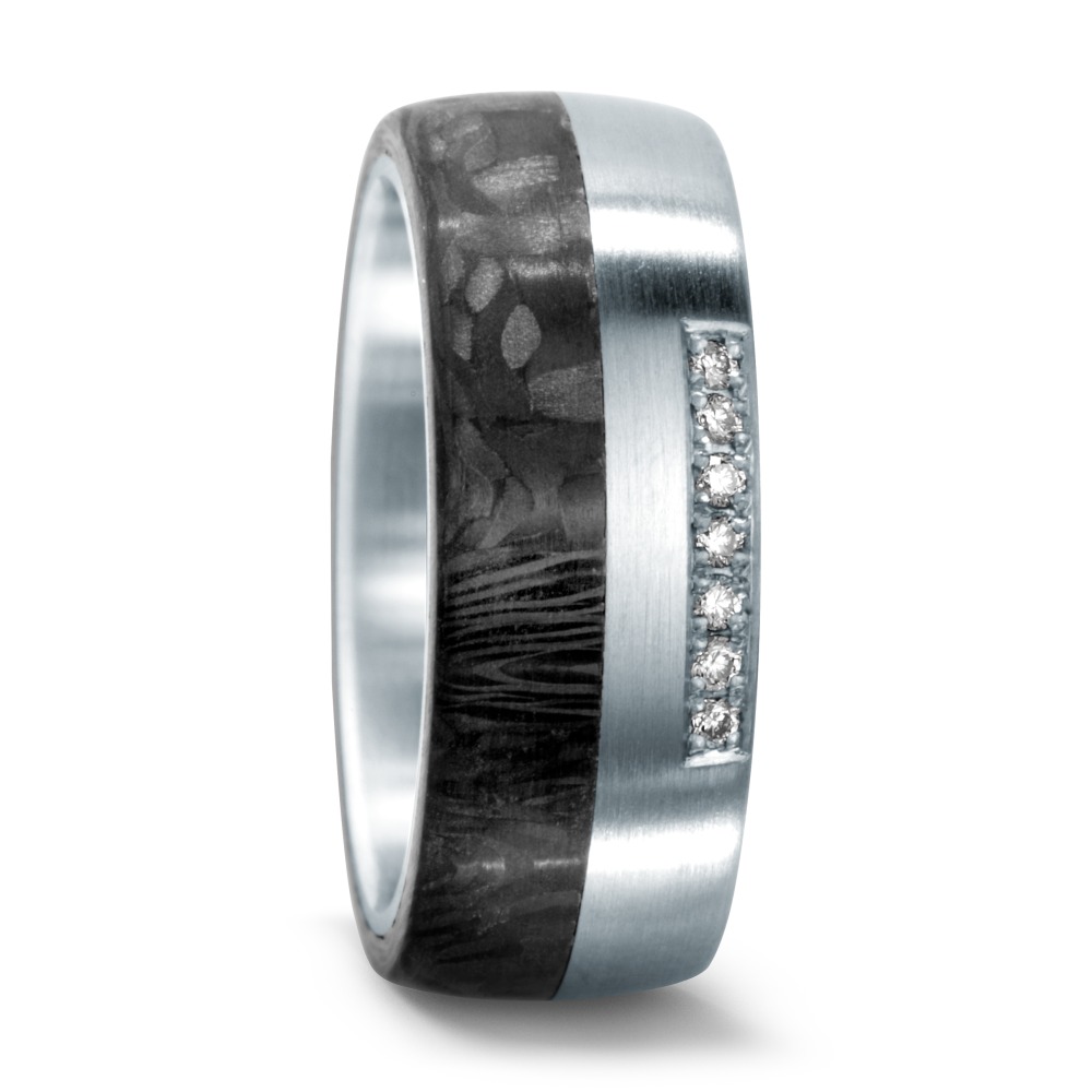 Partnerring Edelstahl Diamant