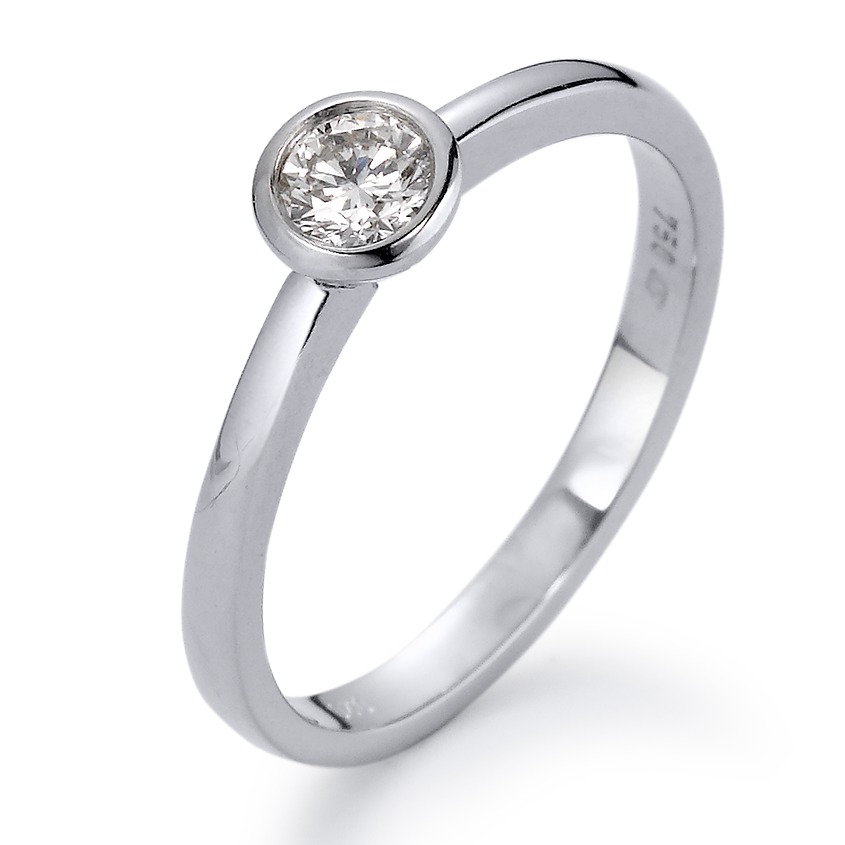 Solitär Ring 750/18 K Weissgold Diamant