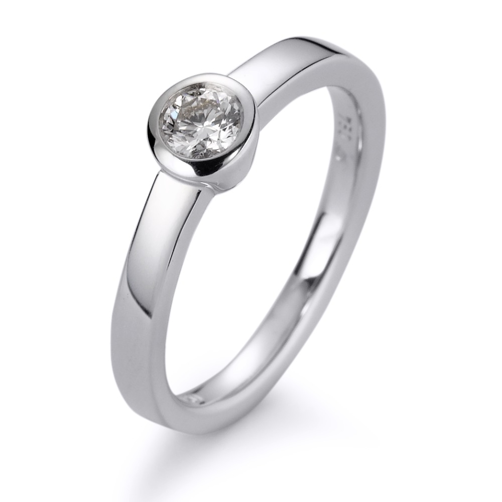 Solitär Ring 750/18 K Weissgold Diamant
