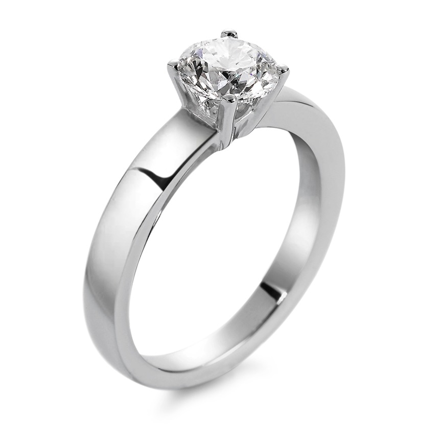 Solitär Ring 750/18 K Weissgold Diamant