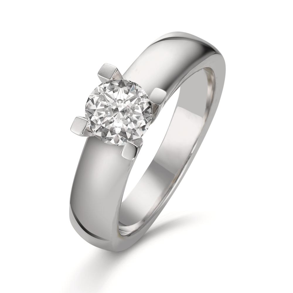 Solitär Ring 750/18 K Weissgold Diamant