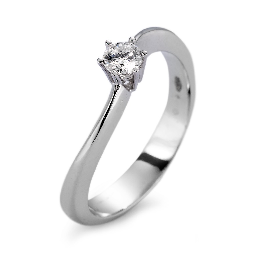 Solitär Ring 750/18 K Weissgold Diamant