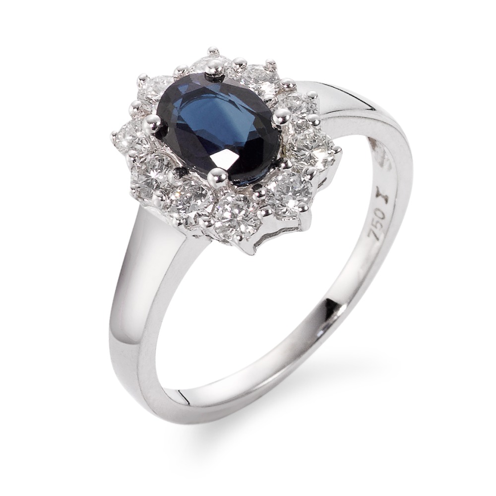 Fingerring 750/18 K Weissgold Saphir