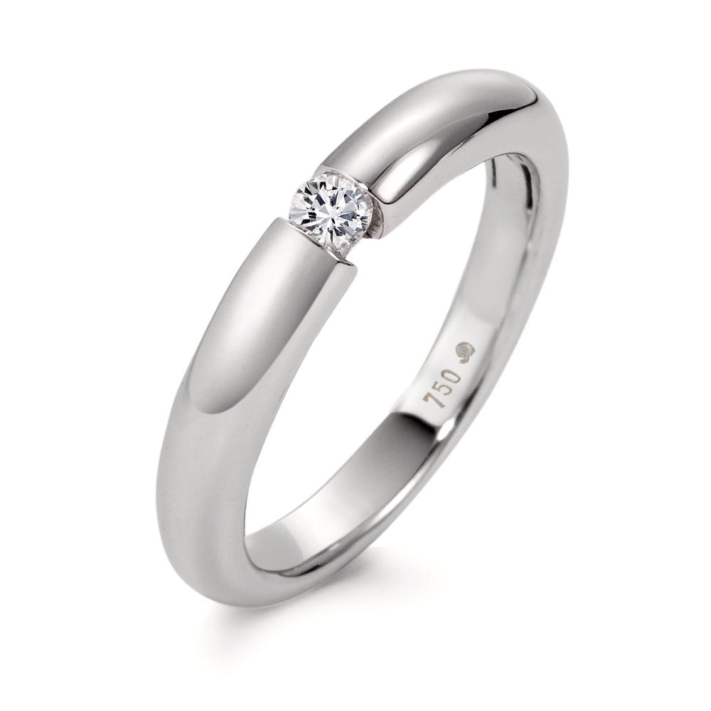 Solitär Ring 750/18 K Weissgold Diamant