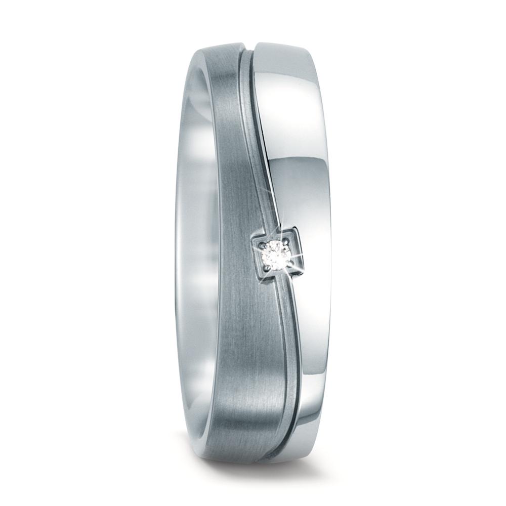 Partnerring Edelstahl Diamant