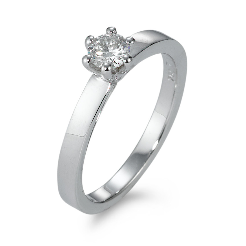 Solitär Ring 750/18 K Weissgold Diamant
